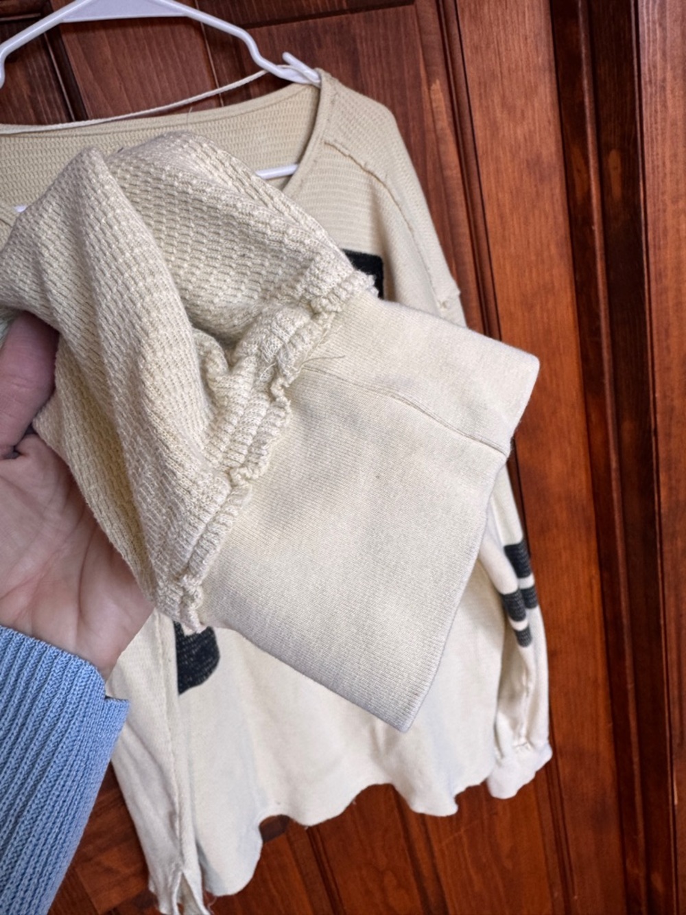 We The Free Beige Number 17 Henley Sweatshirt - Picture 5 of 10